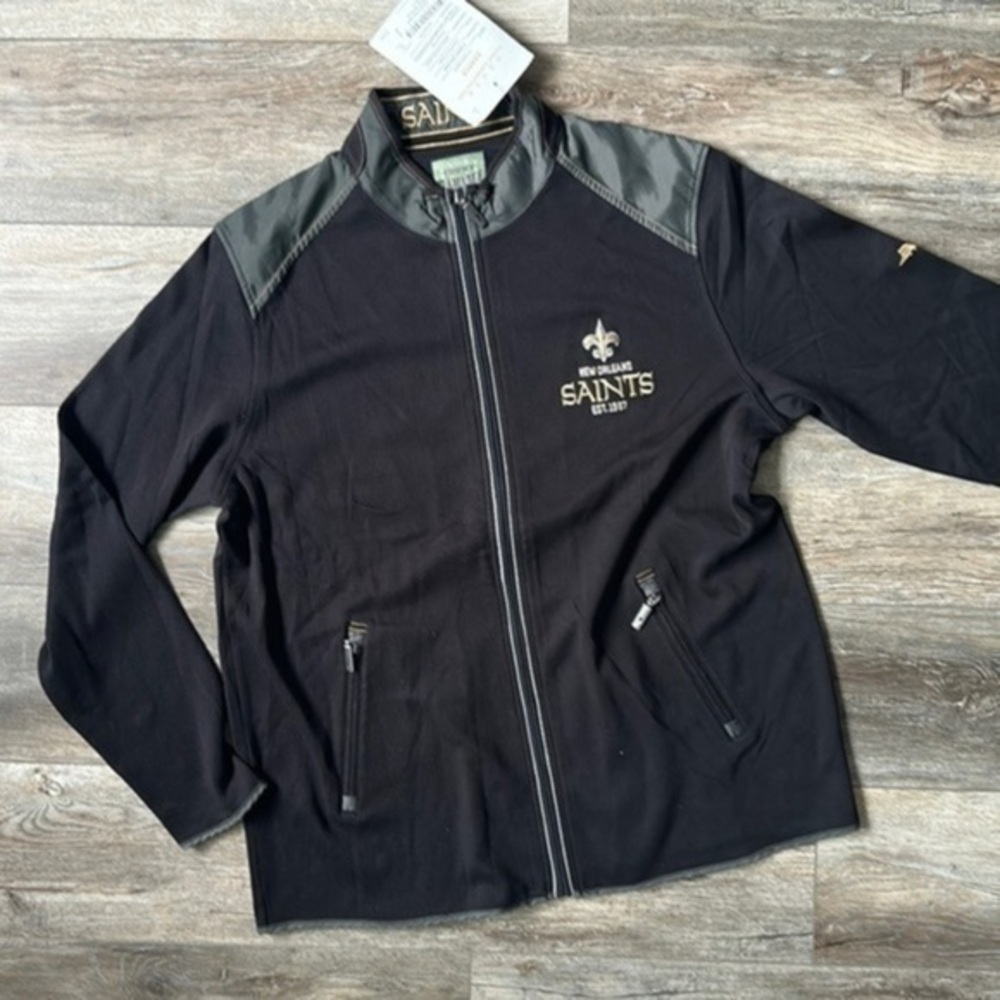 NWT NFL New Orleans Saints jacket size Large Black Tommy Bahama